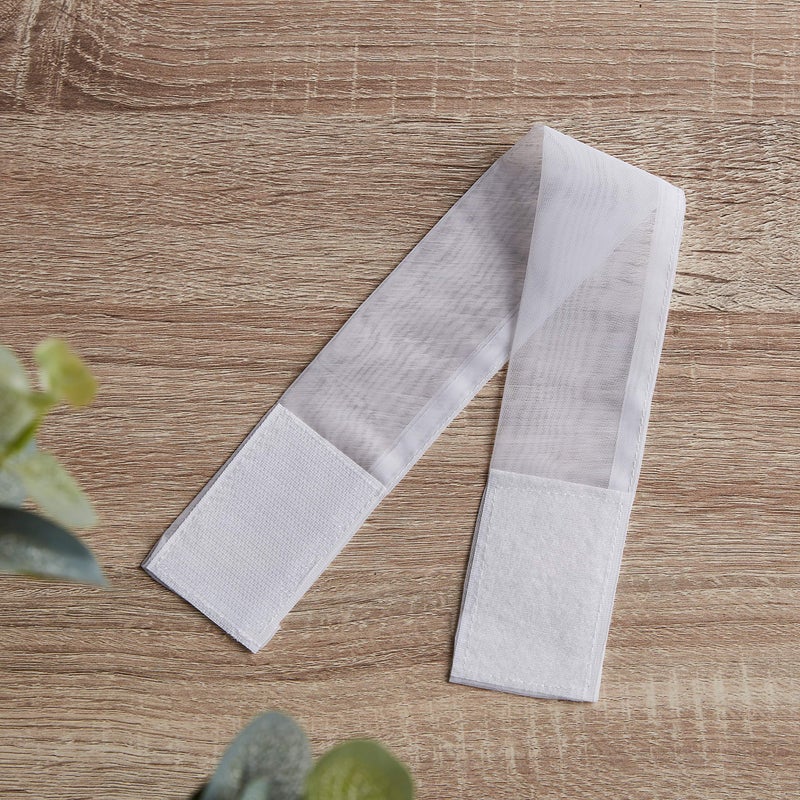 HLC.ME French Door Curtains Set of 2 - Sheer Voile French Door Patio Sidelight Window Treatment Curtain Panels with Tieback for Doors - 2 Panels (White, 54 W x 72 L) - Image 4
